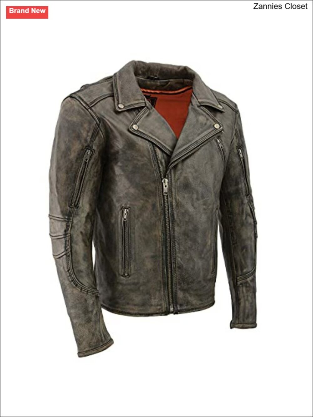 Milwaukee Leather Men's Beltless Cowhide Leather Biker Motorcycle Jacket